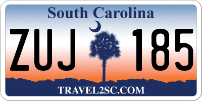 SC license plate ZUJ185