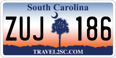 SC license plate ZUJ186
