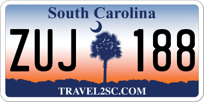 SC license plate ZUJ188