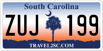 SC license plate ZUJ199