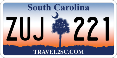 SC license plate ZUJ221