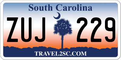 SC license plate ZUJ229