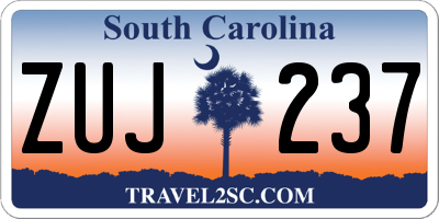 SC license plate ZUJ237