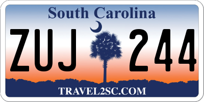 SC license plate ZUJ244