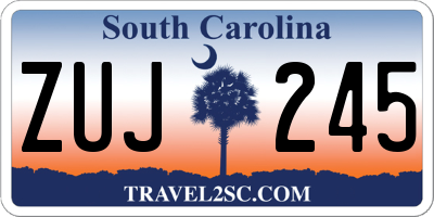 SC license plate ZUJ245