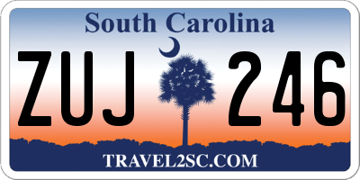 SC license plate ZUJ246