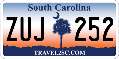 SC license plate ZUJ252