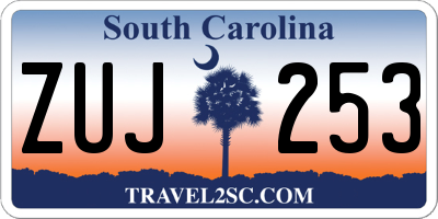 SC license plate ZUJ253