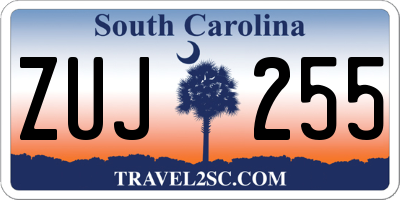 SC license plate ZUJ255