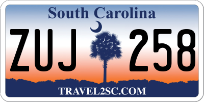 SC license plate ZUJ258