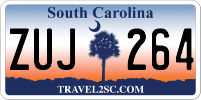 SC license plate ZUJ264