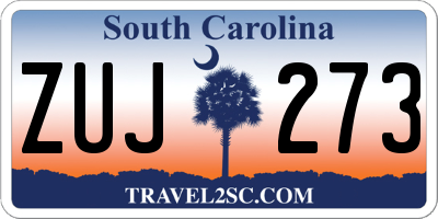 SC license plate ZUJ273