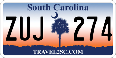 SC license plate ZUJ274