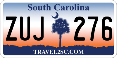SC license plate ZUJ276