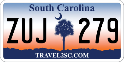 SC license plate ZUJ279