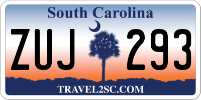 SC license plate ZUJ293