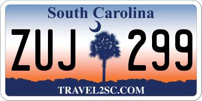 SC license plate ZUJ299