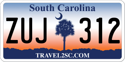 SC license plate ZUJ312