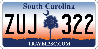 SC license plate ZUJ322