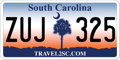 SC license plate ZUJ325