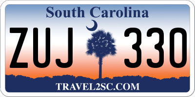 SC license plate ZUJ330