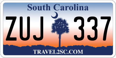 SC license plate ZUJ337