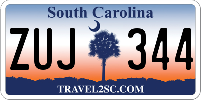 SC license plate ZUJ344