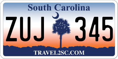 SC license plate ZUJ345