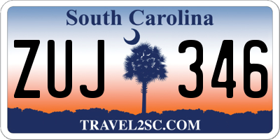 SC license plate ZUJ346