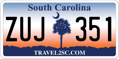 SC license plate ZUJ351