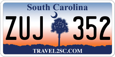 SC license plate ZUJ352