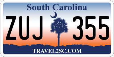 SC license plate ZUJ355