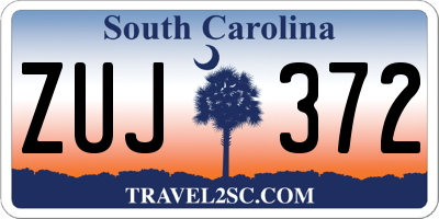 SC license plate ZUJ372