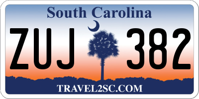 SC license plate ZUJ382