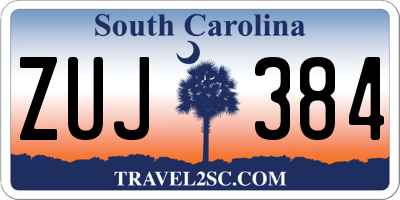 SC license plate ZUJ384