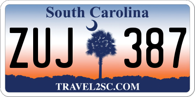 SC license plate ZUJ387