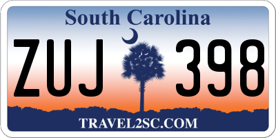 SC license plate ZUJ398