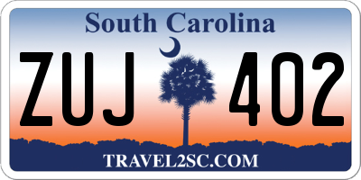 SC license plate ZUJ402