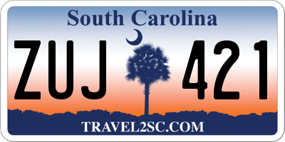 SC license plate ZUJ421