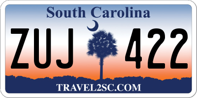 SC license plate ZUJ422