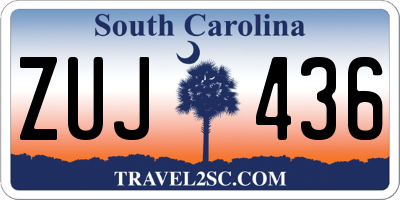 SC license plate ZUJ436