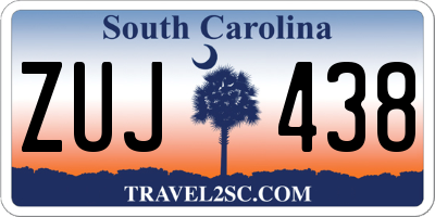 SC license plate ZUJ438