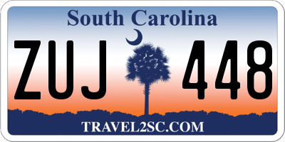 SC license plate ZUJ448