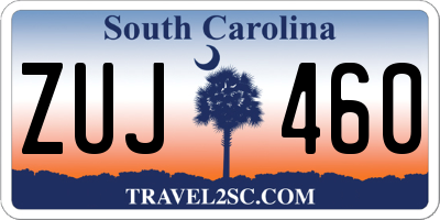 SC license plate ZUJ460