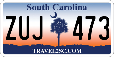 SC license plate ZUJ473