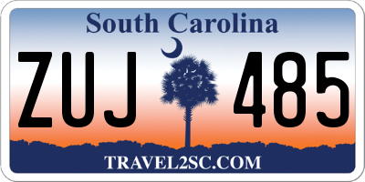 SC license plate ZUJ485