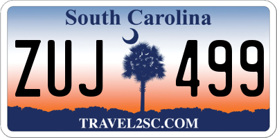 SC license plate ZUJ499