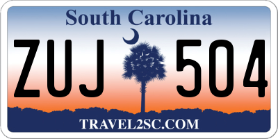 SC license plate ZUJ504