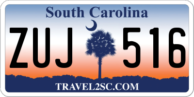 SC license plate ZUJ516