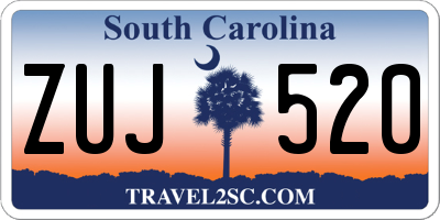 SC license plate ZUJ520